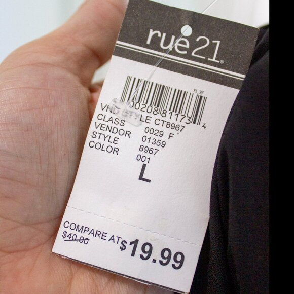 Rue 21 Black Lace Detail Blouse Size Large - Picture 5 of 5